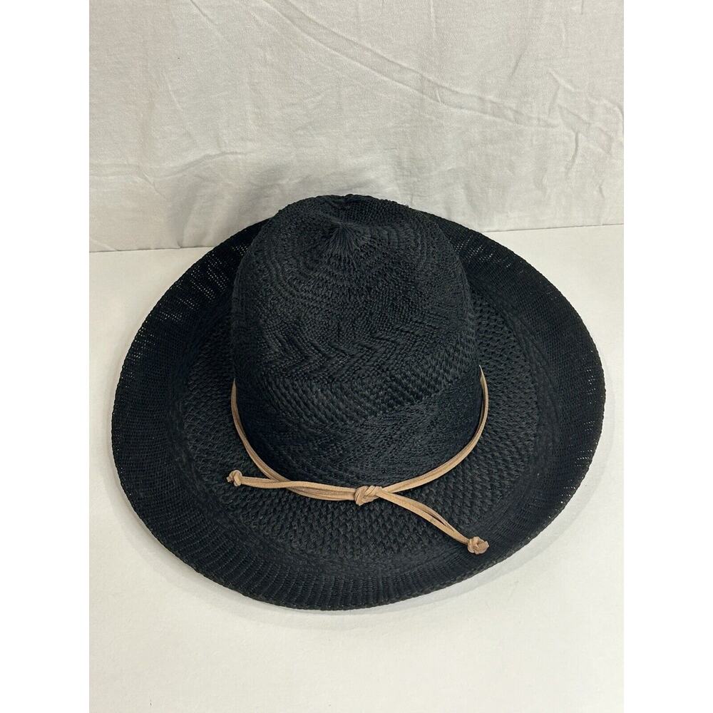 C.C Exclusive Women's Classicβ Knitted Wide Brim Panama Sun Hat Black